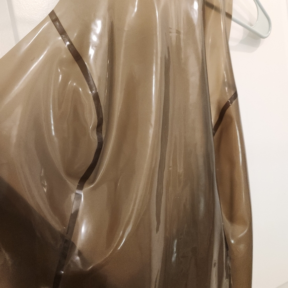 Bright & Shiny Latex swimsuit with high neck in translucent smoky black gray - Picture 5 of 8